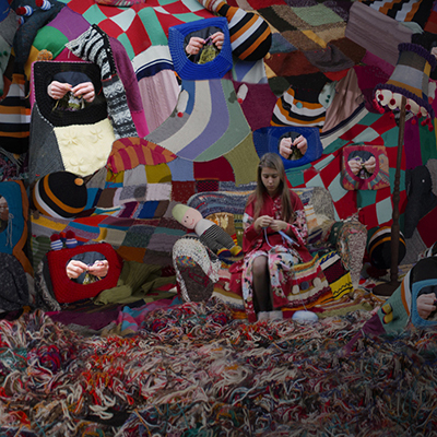 Knitted Installation by Cathy Dunbar and Helen Judge